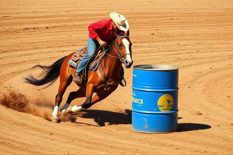 Barrel Racing arena with engineered Performance Footing surface