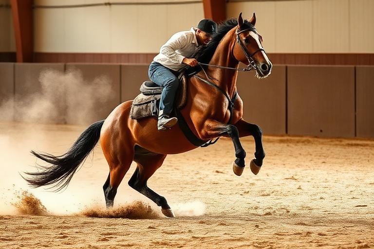 Reining arena with engineered Performance Footing surface