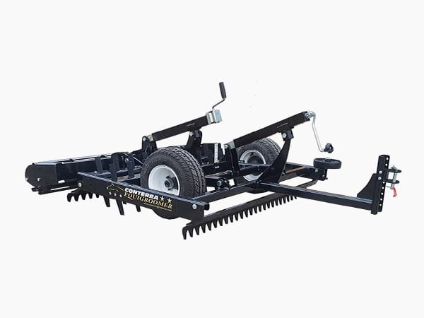 Conterra Equi Groomer – QDX pulled behind a compact tractor — main product view