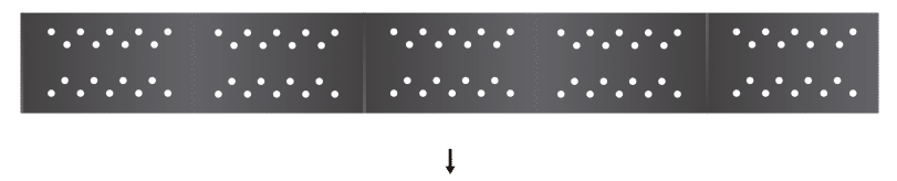 A black sheet of paper with holes on it. A black sheet of paper with holes on it.