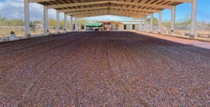 A parking lot with a lot of gravel on it.