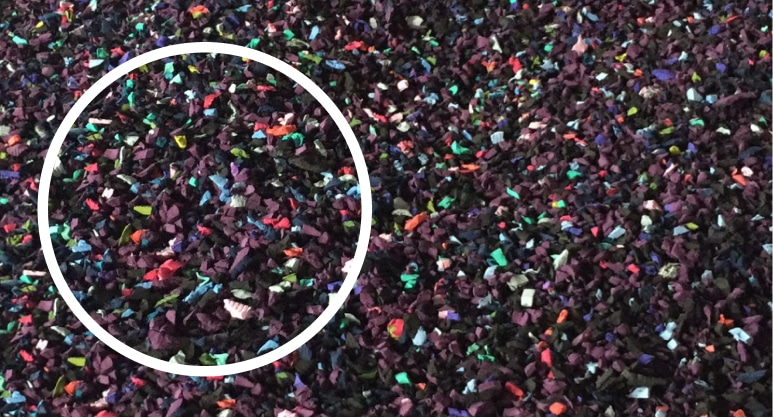 A colorful pile of confetti surrounding a circle. A colorful pile of confetti surrounding a circle.