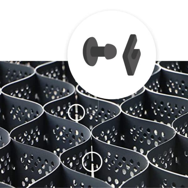 A picture of a black mesh with a hole in it, featuring BaseClips (Pack of 45).
